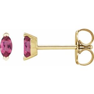 14K Yellow Natural Pink Tourmaline Earrings - BN & CO JEWELRY