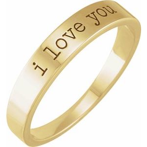 14K Yellow "I Love You" Stackable Ring Size 5 - BN & CO JEWELRY