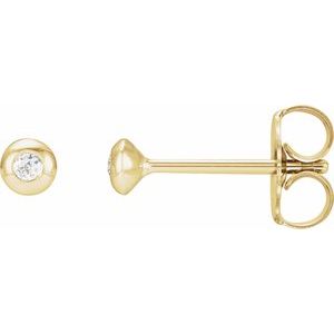 14K Yellow .03 CTW Natural Diamond Domed Bezel-Set Earrings - BN & CO JEWELRY