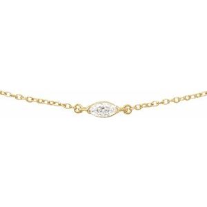 14K Yellow 1/4 CT Lab-Grown Diamond 16-18" Necklace - BN & CO JEWELRY
