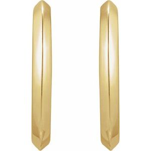 14K Yellow 15 mm Knife-Edge Huggie Earrings - BN & CO JEWELRY