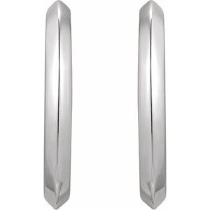 Sterling Silver 15 mm Knife-Edge Huggie Earrings - BN & CO JEWELRY