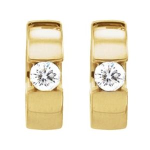 14K Yellow 1/2 CTW Natural Diamond Hinged Hoop Earrings - BN & CO JEWELRY