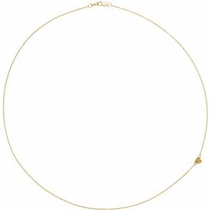 14K Yellow Sideways Off-Center Heart 18" Necklace - BN & CO JEWELRY