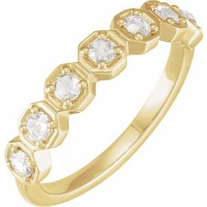 14K Yellow 7/8 CTW Natural Rose-Cut Diamond Anniversary Band - BN & CO JEWELRY