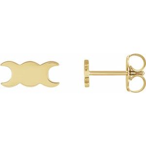 14K Yellow Petite Triple Goddess Earrings - BN & CO JEWELRY