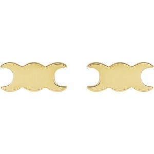 14K Yellow Petite Triple Goddess Earrings - BN & CO JEWELRY