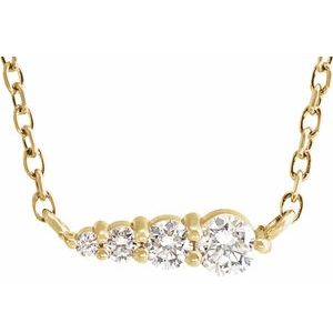 14K Yellow 1/10 CTW Natural Diamond Graduated 16" Necklace - BN & CO JEWELRY