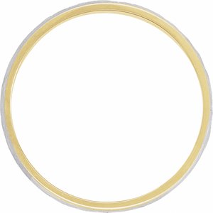 14K Yellow/White 7 mm Flat Band with Diamond Edge Inlay - BN & CO JEWELRY