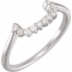 14K White 1/6 CTW Natural Diamond Matching Band - BN & CO JEWELRY