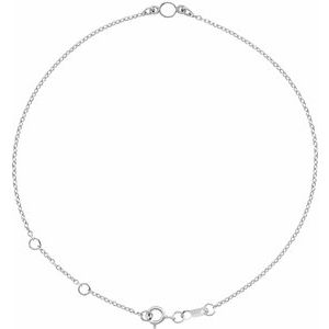 Sterling Silver 3 mm Round Bezel-Set Solitaire Station 6 1/2-7 1/2" Bracelet - BN & CO JEWELRY