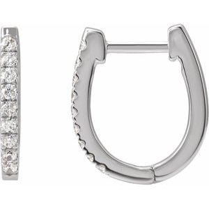 14K White 1/5 CTW Natural Diamond Hoop Earrings - BN & CO JEWELRY