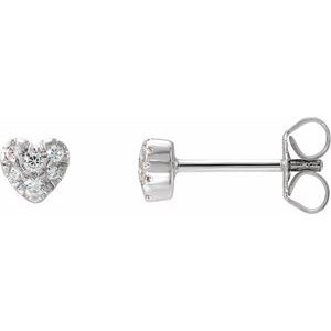 14K White 1/10 CTW Natural Diamond Heart Earrings - BN & CO JEWELRY