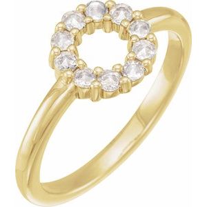 14K Yellow 1/5 CTW Natural Diamond Rose-Cut Halo-Style Ring - BN & CO JEWELRY