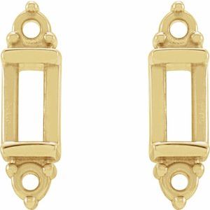 14K Yellow 2.5x1.5 mm Straight Baguette Accented Earring - BN & CO JEWELRY