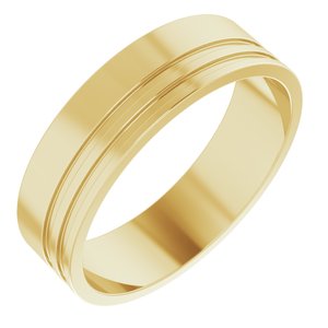 14K Yellow 6 mm Grooved Band Size 9.5 - BN & CO JEWELRY