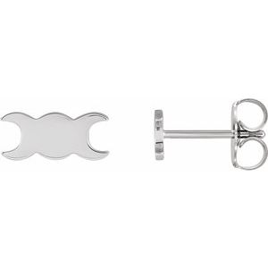 14K White Petite Triple Goddess Earrings - BN & CO JEWELRY