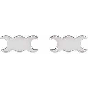 14K White Petite Triple Goddess Earrings - BN & CO JEWELRY