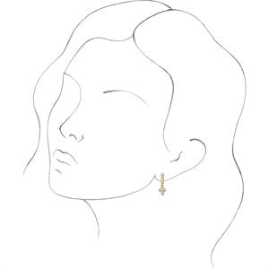 14K Rose 1/10 CTW Natural Diamond Cross Hoop Earrings - BN & CO JEWELRY