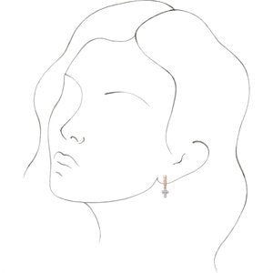 Sterling Silver Cultured White Seed Pearl Cross Hoop Earrings - BN & CO JEWELRY