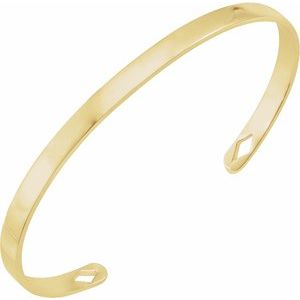 14K Yellow Engravable Cuff 7" Bracelet - BN & CO JEWELRY