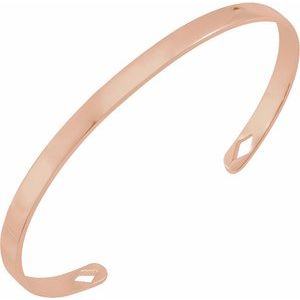 14K Rose Engravable Cuff 7" Bracelet - BN & CO JEWELRY