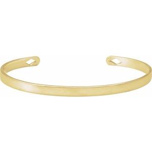 14K Yellow Engravable Cuff 7" Bracelet - BN & CO JEWELRY