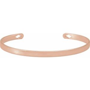 14K Rose Engravable Cuff 7" Bracelet - BN & CO JEWELRY