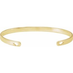 14K Yellow Engravable Cuff 7" Bracelet - BN & CO JEWELRY
