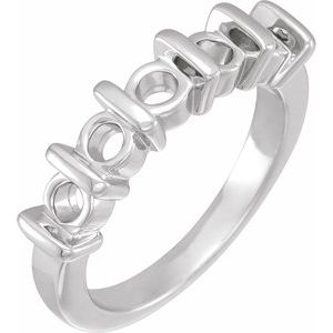 14K White 3.8 mm Round Five-Stone Anniversary Band - BN & CO JEWELRY