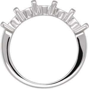 14K White 3.8 mm Round Five-Stone Anniversary Band - BN & CO JEWELRY