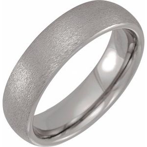 Tungsten 6 mm Half-Round Size 9 Band with Satin Finish - BN & CO JEWELRY