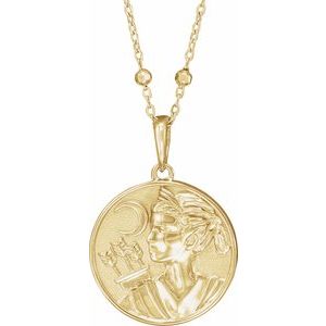 14K Yellow Artemis Coin 18" Necklace - BN & CO JEWELRY
