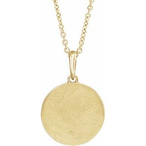 14K Yellow Petite Multi-Gemstone Celestial Coin 18" Necklace - BN & CO JEWELRY