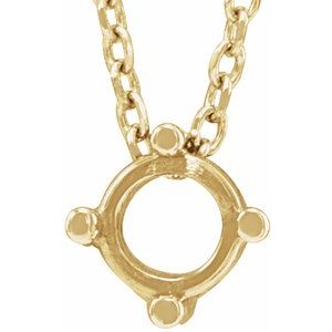 14K Yellow 4 mm Round Cabochon 16-18" Necklace - BN & CO JEWELRY