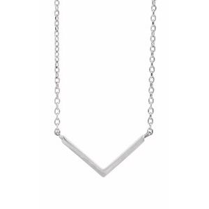 Sterling Silver 18x8.26 mm V 18" Necklace - BN & CO JEWELRY