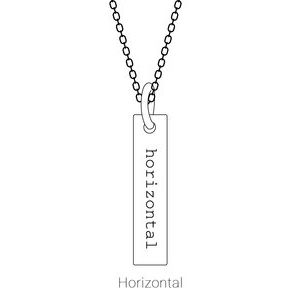 10K White 1-Stone Family Engravable Bar Slide Pendant - BN & CO JEWELRY