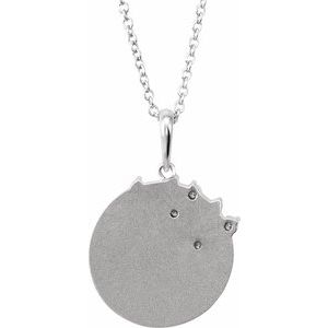 14K White 1/8 CTW Natural Diamond Engravable Family Tree 16-18" Necklace - BN & CO JEWELRY