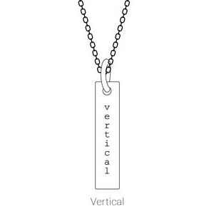 10K White 1-Stone Family Engravable Bar Slide Pendant - BN & CO JEWELRY