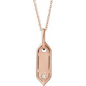 14K Rose Initial S .05 CT Natural Diamond 16-18" Necklace - BN & CO JEWELRY