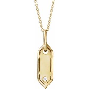 14K Yellow Initial P .05 CT Natural Diamond 16-18" Necklace - BN & CO JEWELRY