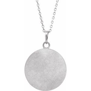 Sterling Silver Love Engraved Disc 16-18" Necklace - BN & CO JEWELRY