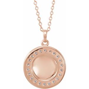 14K Rose 1/5 CTW Diamond Engravable 16-18" Necklace - BN & CO JEWELRY