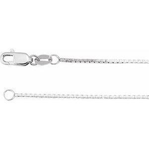 10K White 1 mm Box 18" Chain - BN & CO JEWELRY