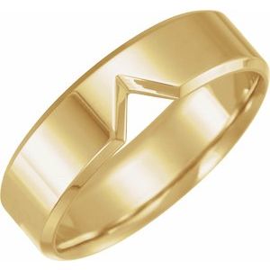 14K Yellow 6 mm Single Notched Comfort-Fit Band Size 10 - BN & CO JEWELRY