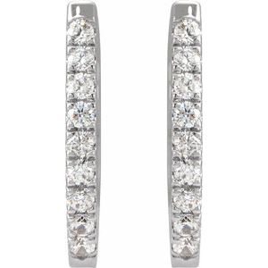 Sterling Silver 1/5 CTW Natural Diamond Hoop Earrings - BN & CO JEWELRY