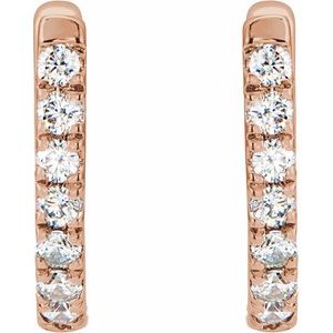 14K Rose 1/6 CTW Natural Diamond Hoop Earrings - BN & CO JEWELRY