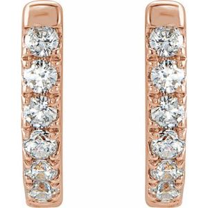 14K Rose 1/8 CTW Natural Diamond Hoop Earrings - BN & CO JEWELRY