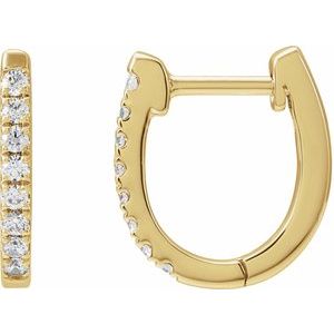 14K Yellow 1/6 CTW Natural Diamond Hoop Earrings - BN & CO JEWELRY