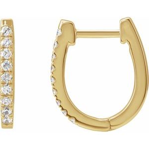 14K Yellow 1/5 CTW Natural Diamond Hoop Earrings - BN & CO JEWELRY